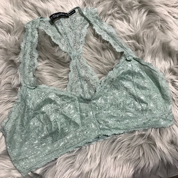 Light Blue Lace Racerback Bralette - Picture 1 of 2